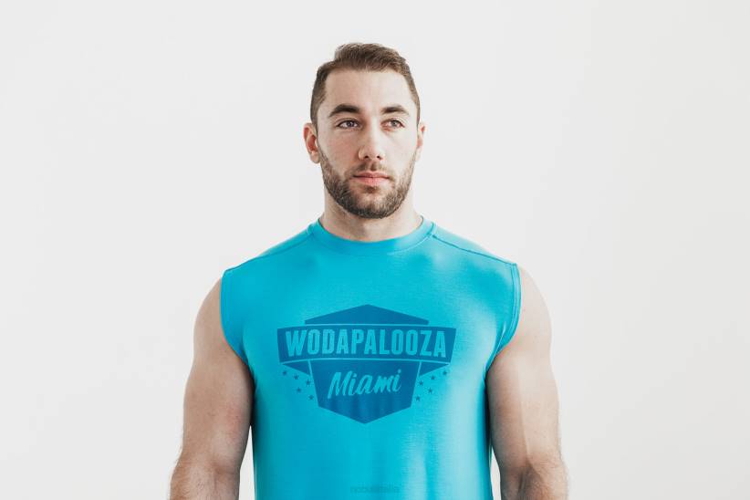 NOBULL 80NJ1011maglietta senza maniche da uomo wodapalooza blu