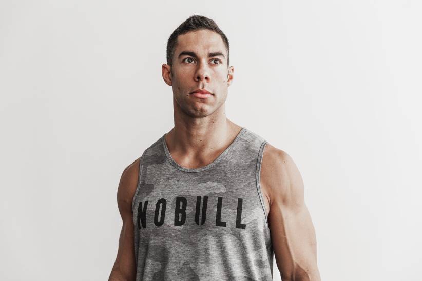 NOBULL 80NJ1037canotta da uomo (mimetica) grigia