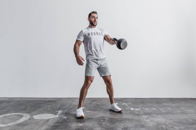 NOBULL 80NJ1045maglietta da uomo (mimetica) bianca