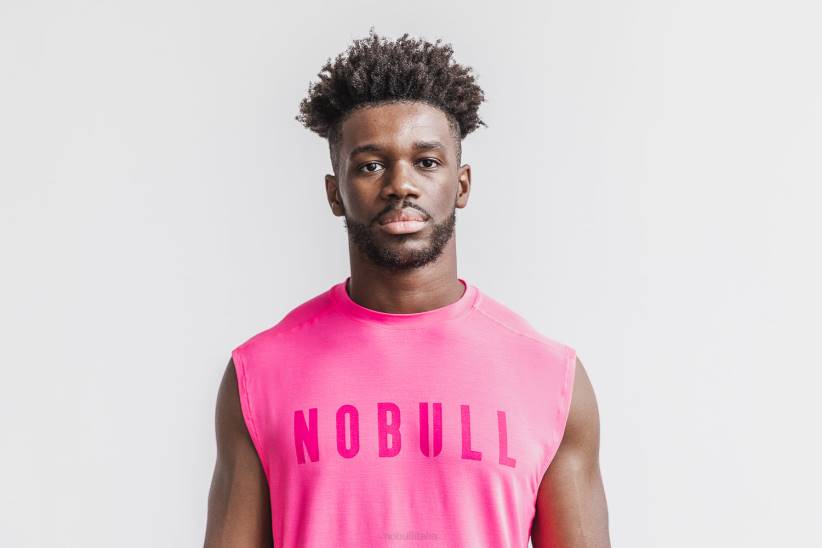 NOBULL 80NJ1067maglietta senza maniche da uomo (neon) rosa