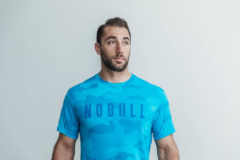 NOBULL 80NJ1077maglietta da uomo (neon camo) blu