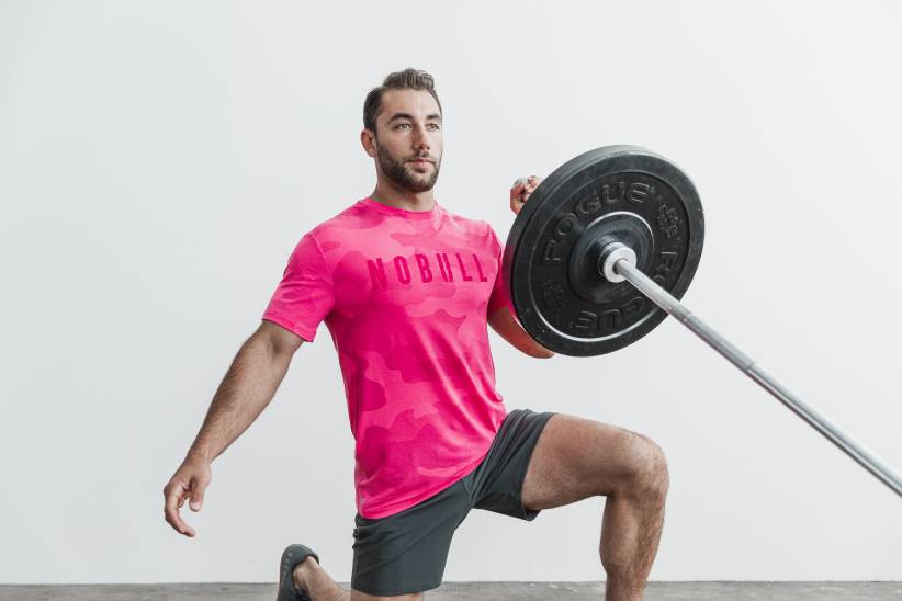 NOBULL 80NJ1079maglietta da uomo (neon camo) rosa