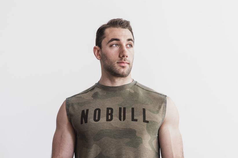 NOBULL 80NJ1091maglietta senza maniche da uomo (mimetica) militare