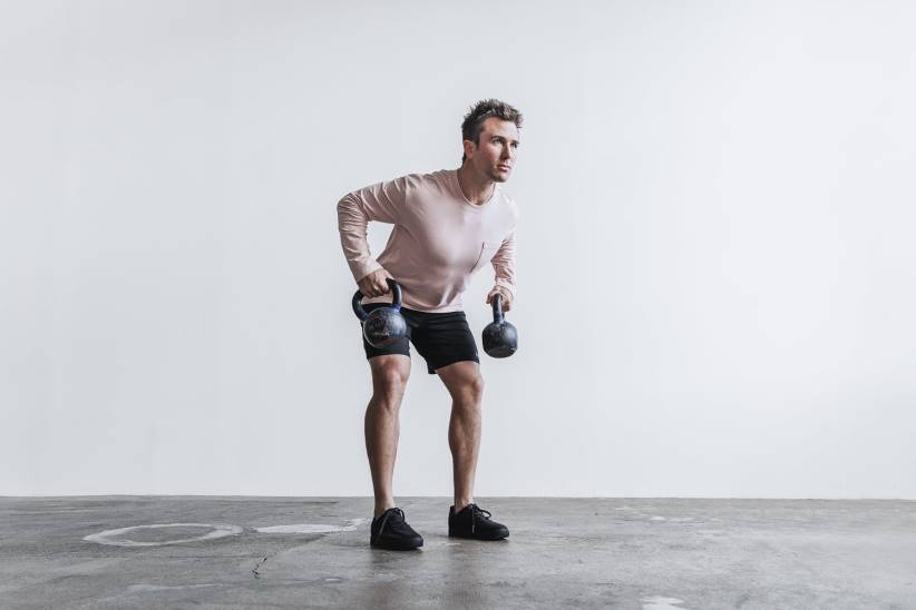 NOBULL 80NJ1096T-shirt da uomo pesante con tasca a maniche lunghe Dusty