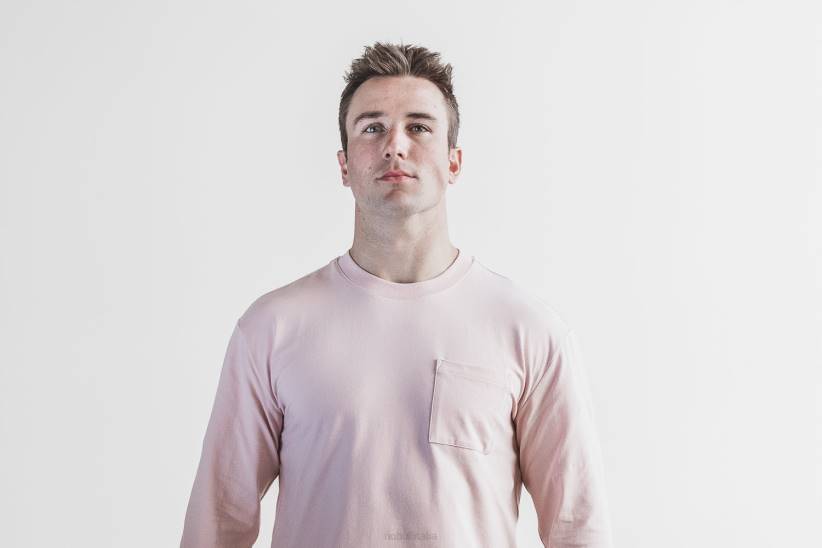 NOBULL 80NJ1096T-shirt da uomo pesante con tasca a maniche lunghe Dusty