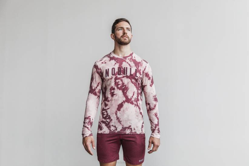 NOBULL 80NJ1112maglietta da uomo a maniche lunghe (tie-dye) polverosa
