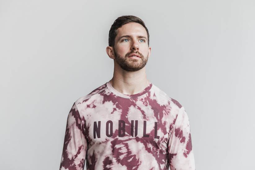 NOBULL 80NJ1112maglietta da uomo a maniche lunghe (tie-dye) polverosa