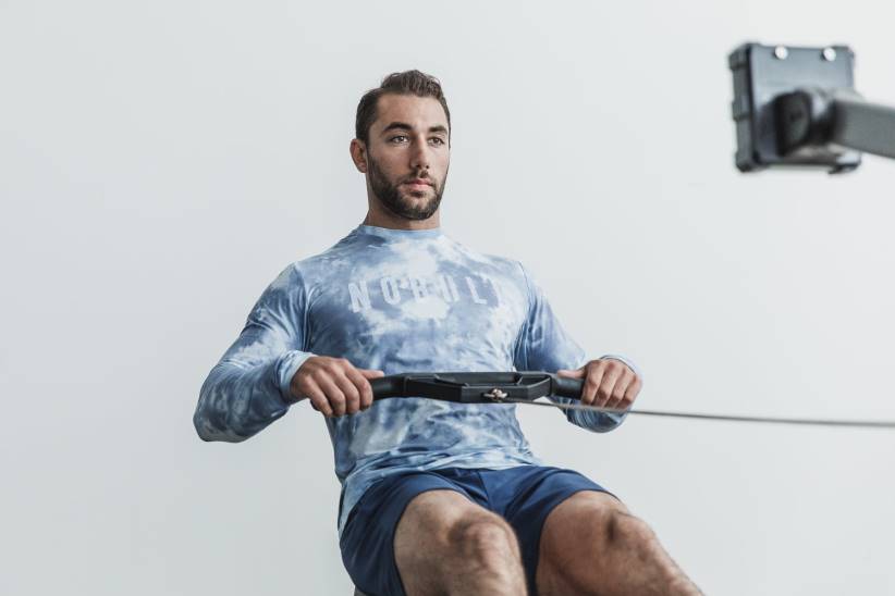 NOBULL 80NJ1113maglietta da uomo a maniche lunghe (tie-dye) ghiaccio