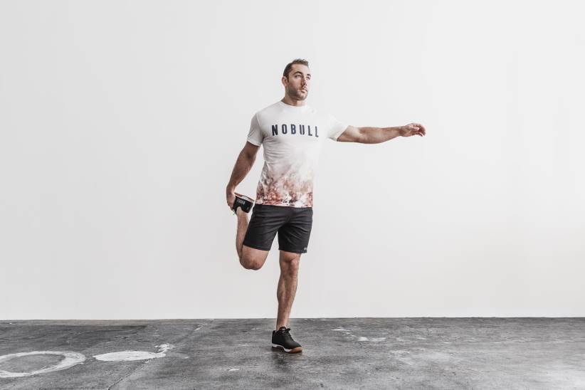 NOBULL 80NJ1123maglietta da uomo (dip-dye) bianca e caramello