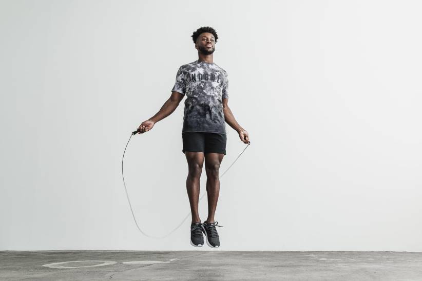 NOBULL 80NJ1125maglietta da uomo (dip-dye) bianca e nera