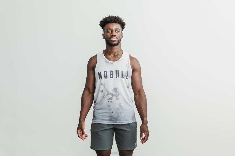 NOBULL 80NJ1127canotta da uomo (dip-dye) bianca e nuvola