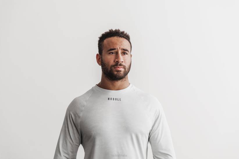 NOBULL 80NJ1135T-shirt da uomo a maniche lunghe testurizzata leggera (mimetica) Frost