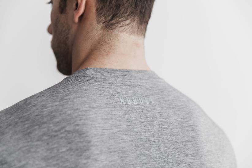 NOBULL 80NJ1138T-shirt a maniche lunghe CrossFit da uomo grigia