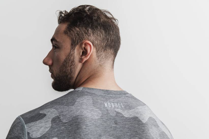 NOBULL 80NJ1154maglietta crossfit da uomo (mimetica) grigia