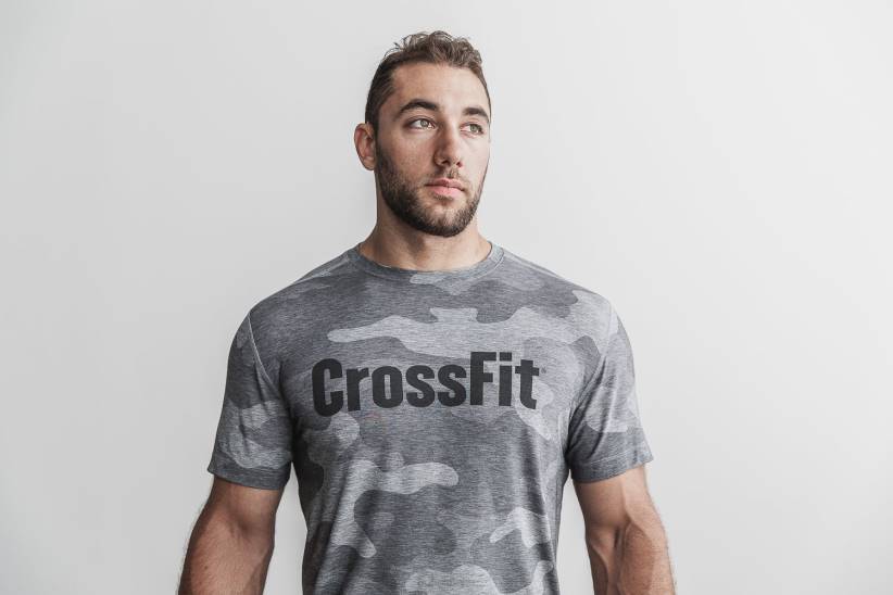 NOBULL 80NJ1154maglietta crossfit da uomo (mimetica) grigia