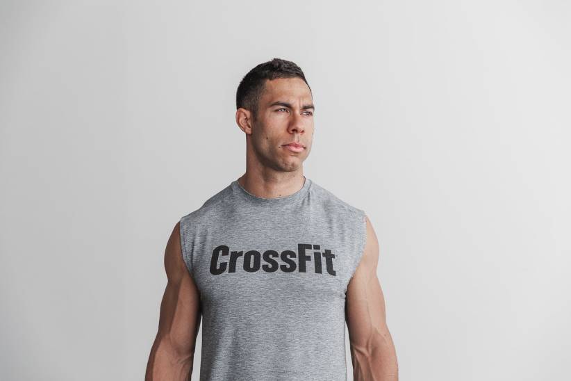 NOBULL 80NJ1162maglietta senza maniche crossfit da uomo grigia