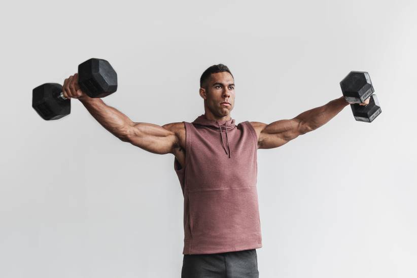 NOBULL 80NJ1196felpa con cappuccio senza maniche in micropeluche da uomo