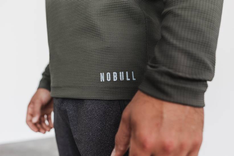 NOBULL 80NJ1212esercito waffle a maniche lunghe da uomo