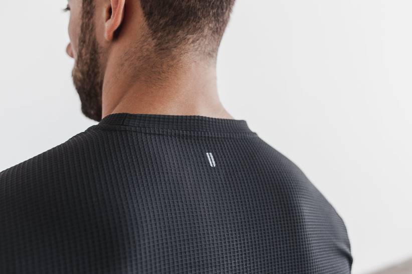 NOBULL 80NJ1216maglia da uomo a maniche lunghe waffle scura