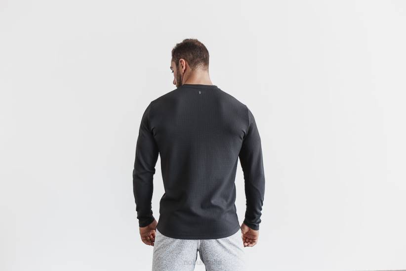 NOBULL 80NJ1216maglia da uomo a maniche lunghe waffle scura