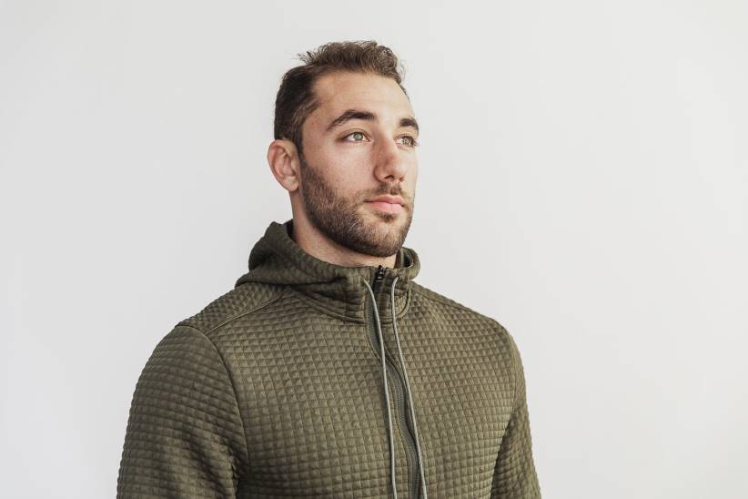 NOBULL 80NJ1222giacca trapuntata con zip da uomo militare