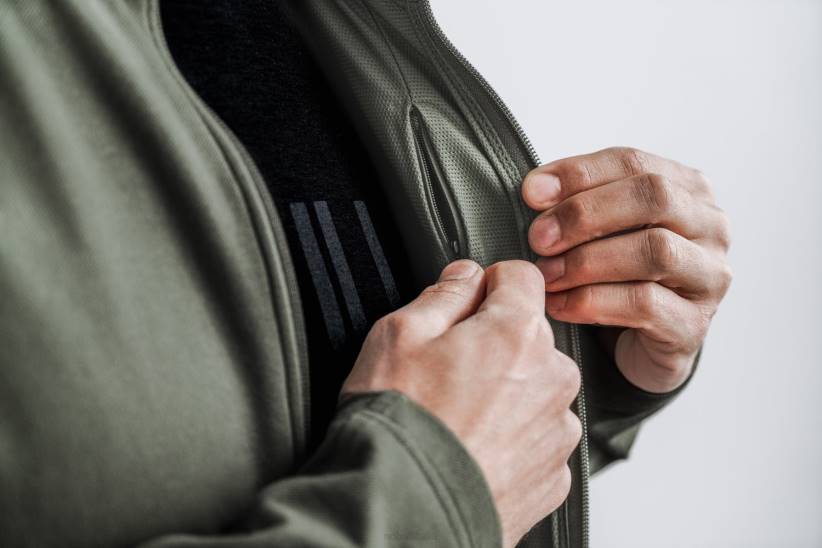 NOBULL 80NJ1228giacca con zip in twill da uomo militare