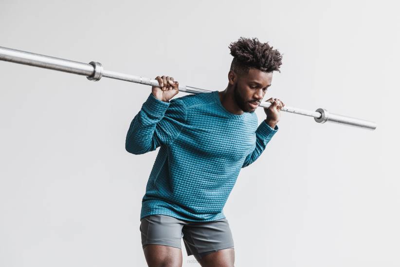 NOBULL 80NJ617pullover trapuntato da uomo in acciaio