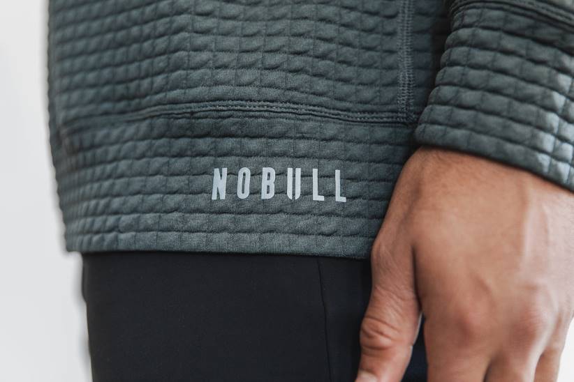 NOBULL 80NJ620pullover trapuntato da uomo a girocollo scuro