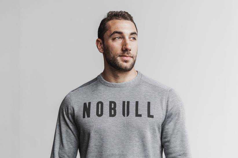 NOBULL 80NJ691felpa girocollo da uomo grigia