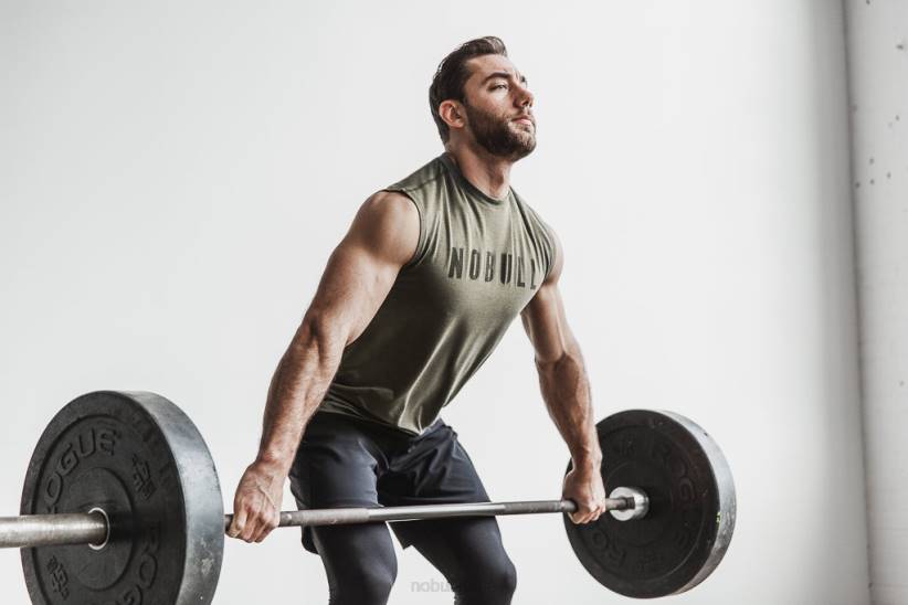 NOBULL 80NJ768maglietta senza maniche da uomo (colori classici) militare