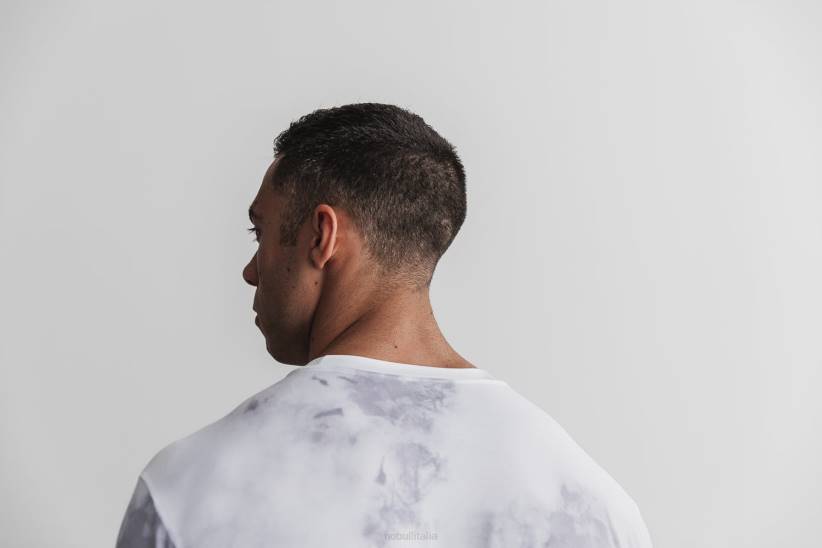 NOBULL 80NJ785maglietta da uomo (tie-dye) bianca e nuvola