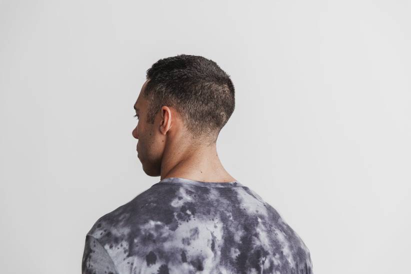 NOBULL 80NJ790maglietta da uomo (tie-dye) bianca e nera