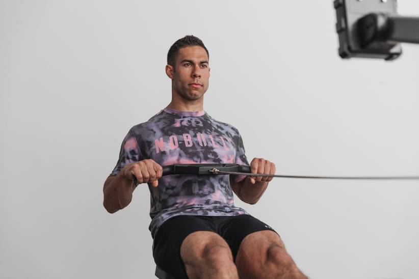 NOBULL 80NJ793maglietta da uomo (tie-dye) rosa e nera