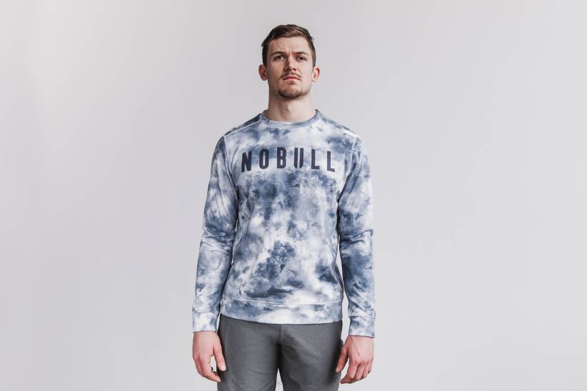 NOBULL 80NJ808Felpa girocollo da uomo (tie-dye) di colore bianco