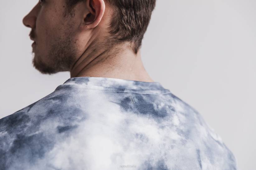 NOBULL 80NJ808Felpa girocollo da uomo (tie-dye) di colore bianco