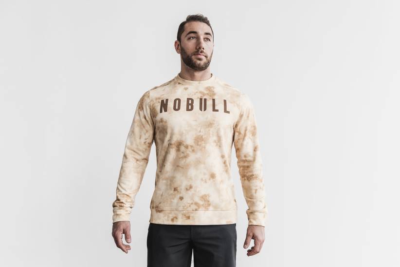 NOBULL 80NJ810felpa girocollo da uomo (tie-dye) avorio