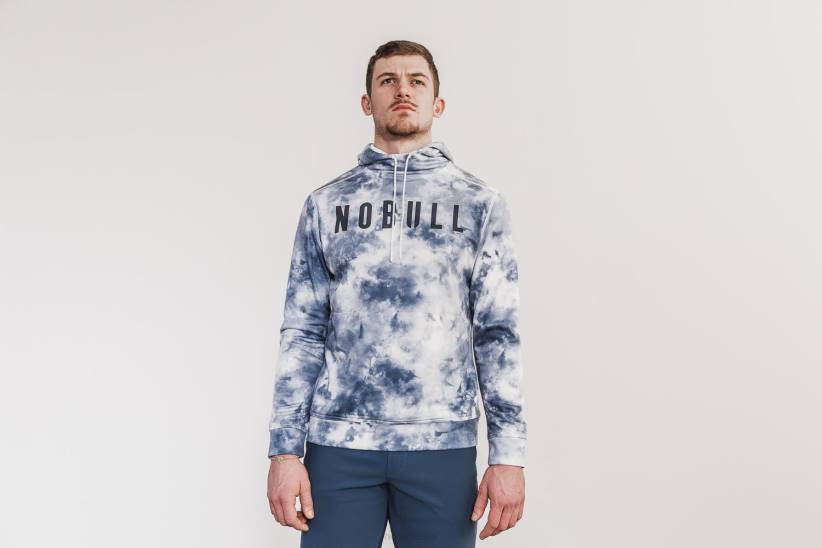 NOBULL 80NJ811felpa con cappuccio da uomo (tie-dye) bianca