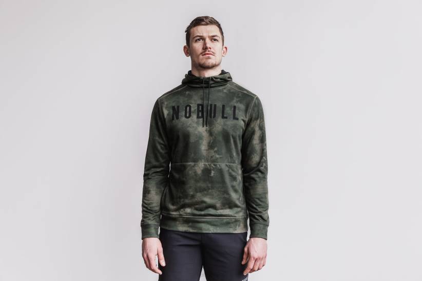 NOBULL 80NJ812felpa con cappuccio da uomo (tie-dye) militare