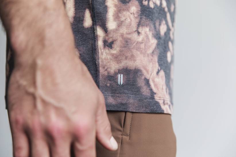 NOBULL 80NJ821canotta da uomo (tie-dye) marrone chiaro e nera