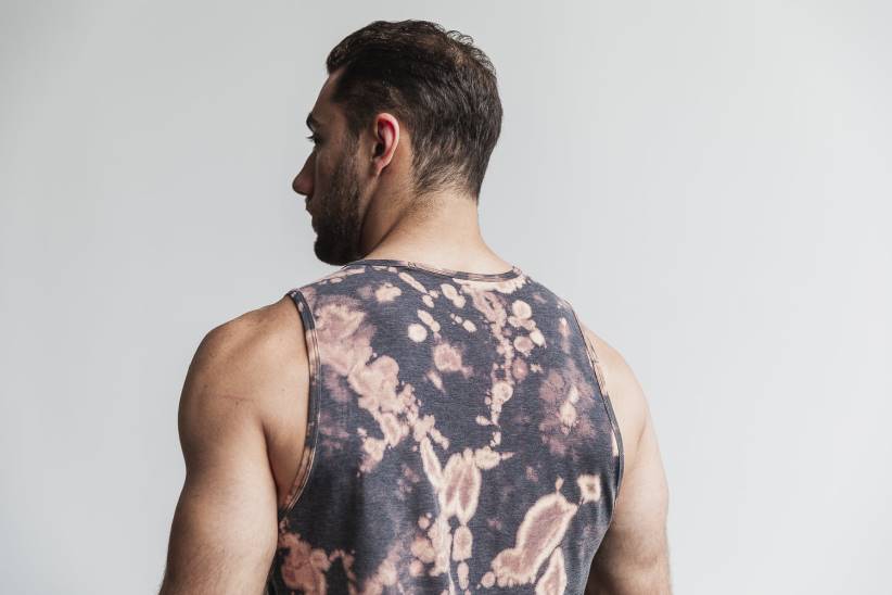 NOBULL 80NJ821canotta da uomo (tie-dye) marrone chiaro e nera