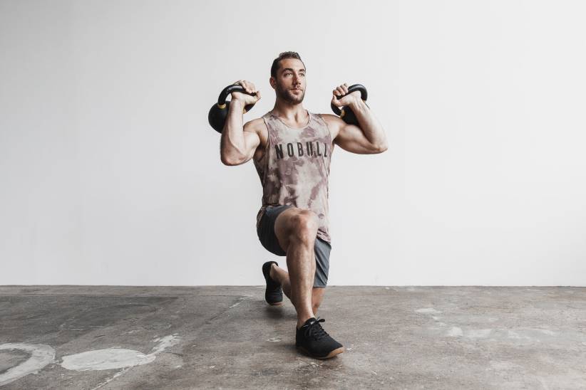 NOBULL 80NJ823canotta da uomo (tie-dye) marrone chiaro e caffè