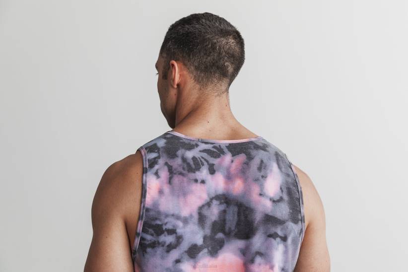 NOBULL 80NJ824canotta da uomo (tie-dye) rosa e nera
