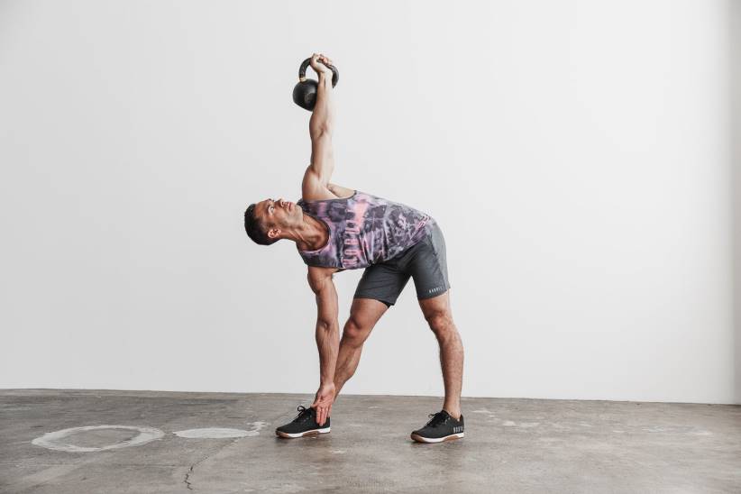 NOBULL 80NJ824canotta da uomo (tie-dye) rosa e nera