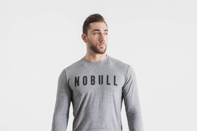 NOBULL 80NJ839maglietta a maniche lunghe da uomo grigia