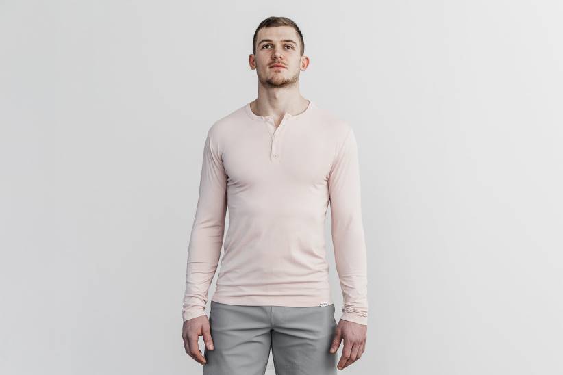 NOBULL 80NJ893maglia serafino leggera da uomo a maniche lunghe Dusty