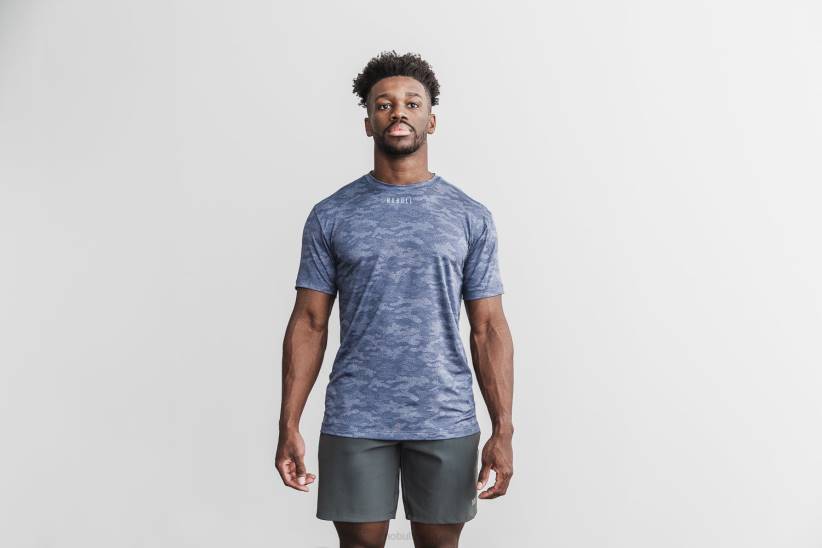 NOBULL 80NJ902maglietta testurizzata leggera da uomo (mimetica) blu scuro