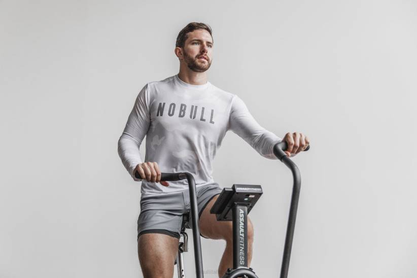 NOBULL 80NJ909maglietta a maniche lunghe da uomo (mimetica) bianca