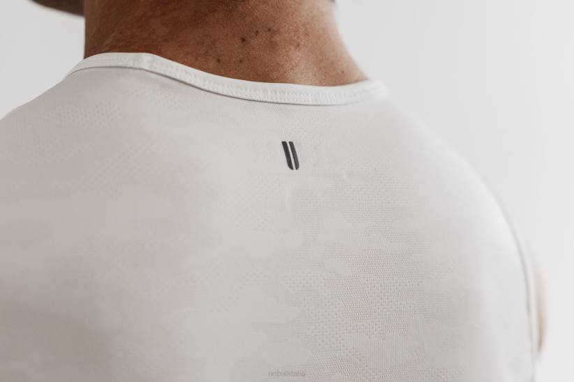 NOBULL 80NJ922canotta strutturata leggera da uomo (mimetica) bianca