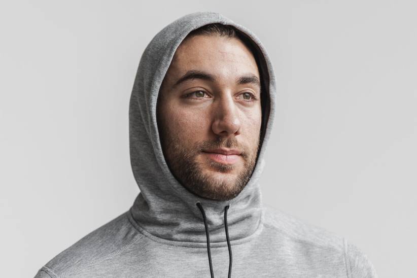 NOBULL 80NJ929felpa con cappuccio crossfit da uomo grigia