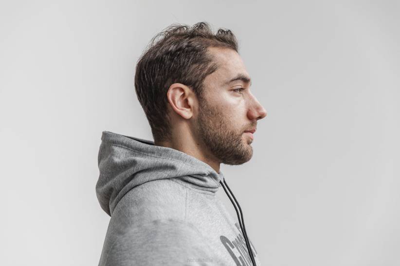 NOBULL 80NJ929felpa con cappuccio crossfit da uomo grigia